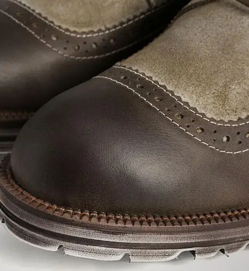 Мужские Винтажные ботильоны из натуральной кожи на шнуровке низком каблуке