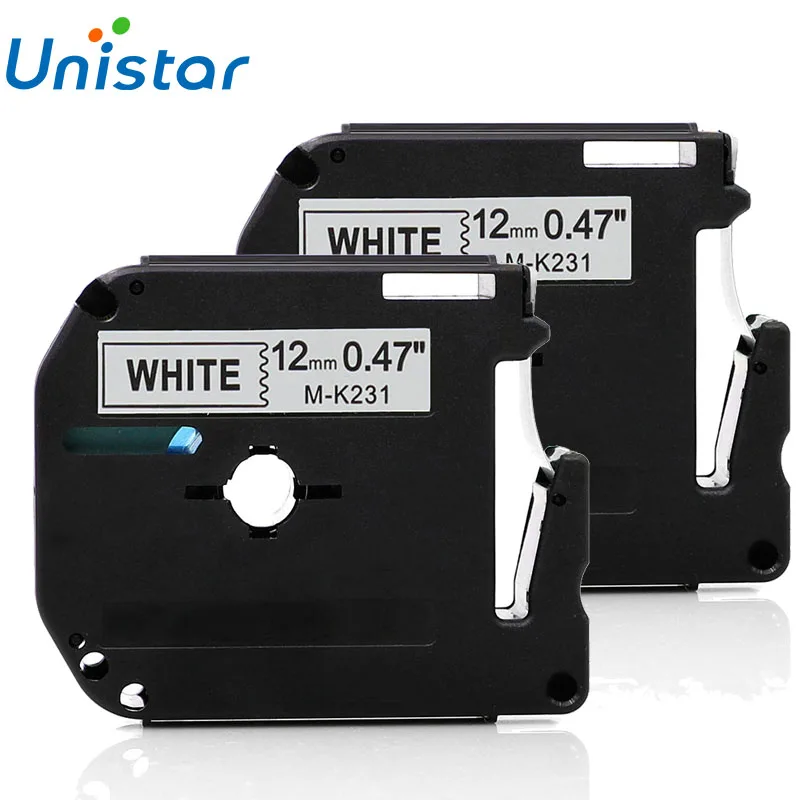 Юнистар 2 шт. совместимый для Brother принтер этикеток P touch клейкие ленты 12 мм черный