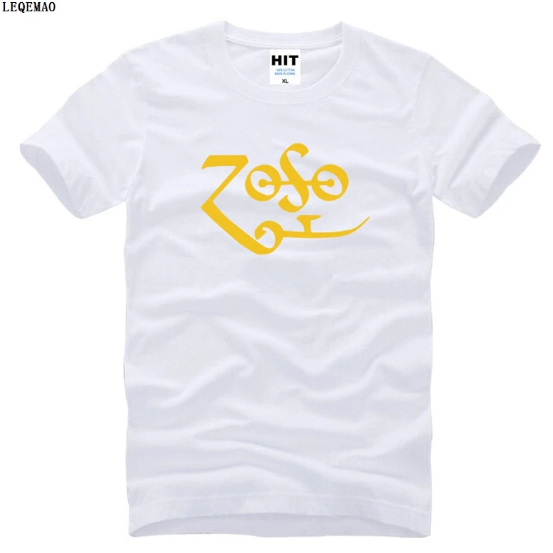 Led Zeppelin zoso Джимми Пейдж футболка Для мужчин рок группа Стиль Homme с круглым вырезом