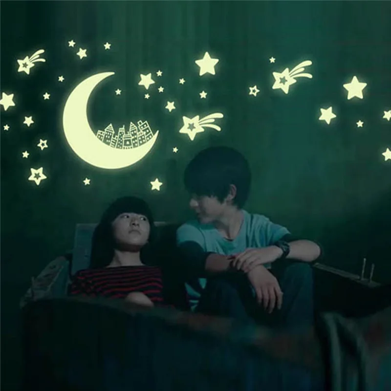 Moon Star House наклейка романтическая Современная новая модная светящаяся в темноте