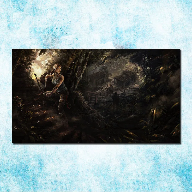 click Tomb Raider Лара Крофт Искусство Шелковый Холст печати плакатов 13x24 дюйма новая игра изображения стены дома номер(больше)-8 - Цвет: click