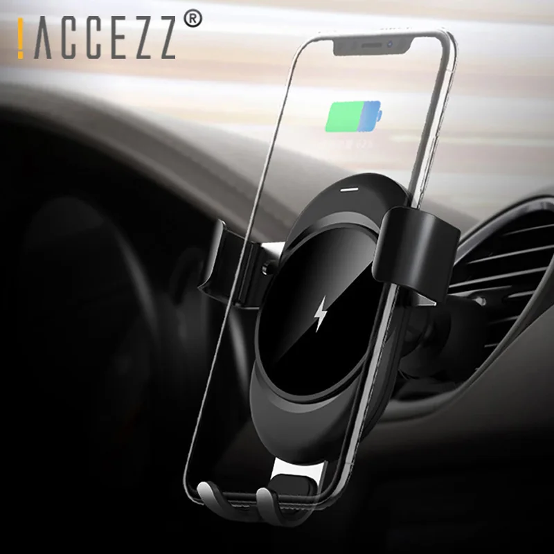 ! ACCEZZ 2 в 1 автомобильная Беспроводная зарядка для iPhone X 8 Plus XS XR воздушный кронштейн