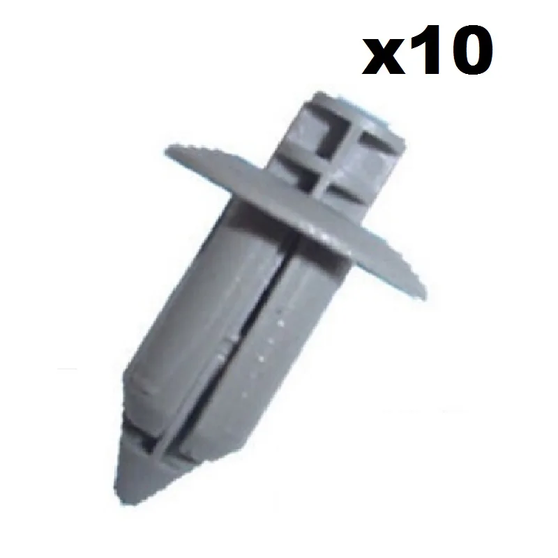 

10x Grey Plastic Push Fit Trim Retaining Clips- 8mm Rivets for Honda Mazda etc