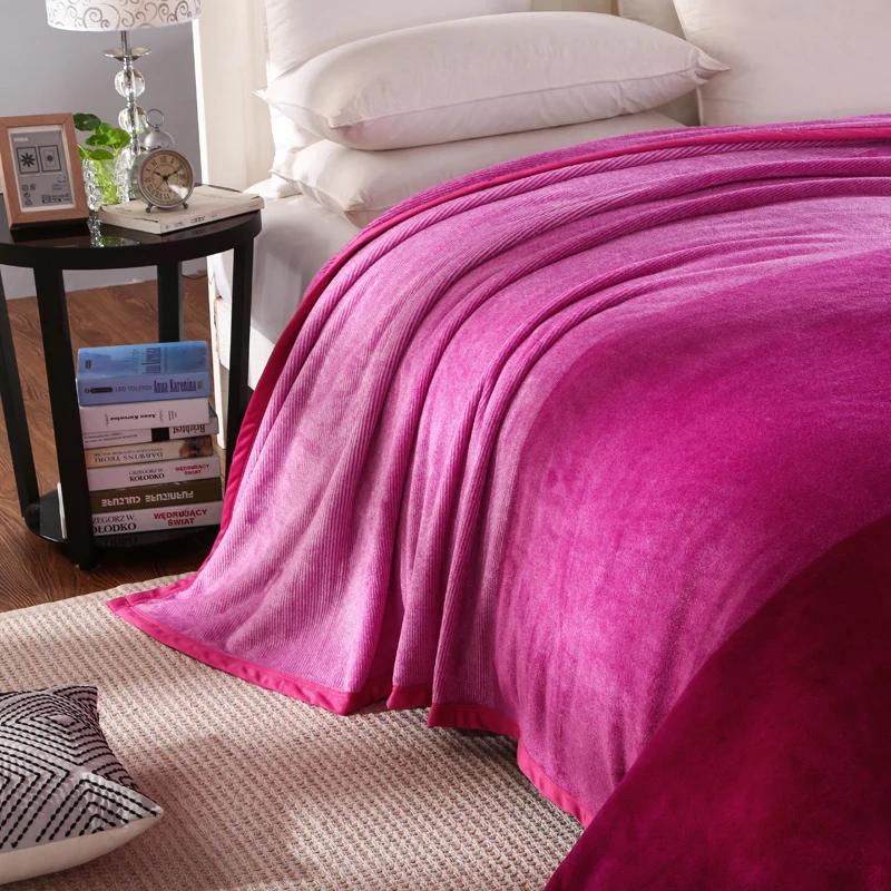 Красная Роза сплошной Цвет исчезает Одеяло диван покрывала для постели тонкие