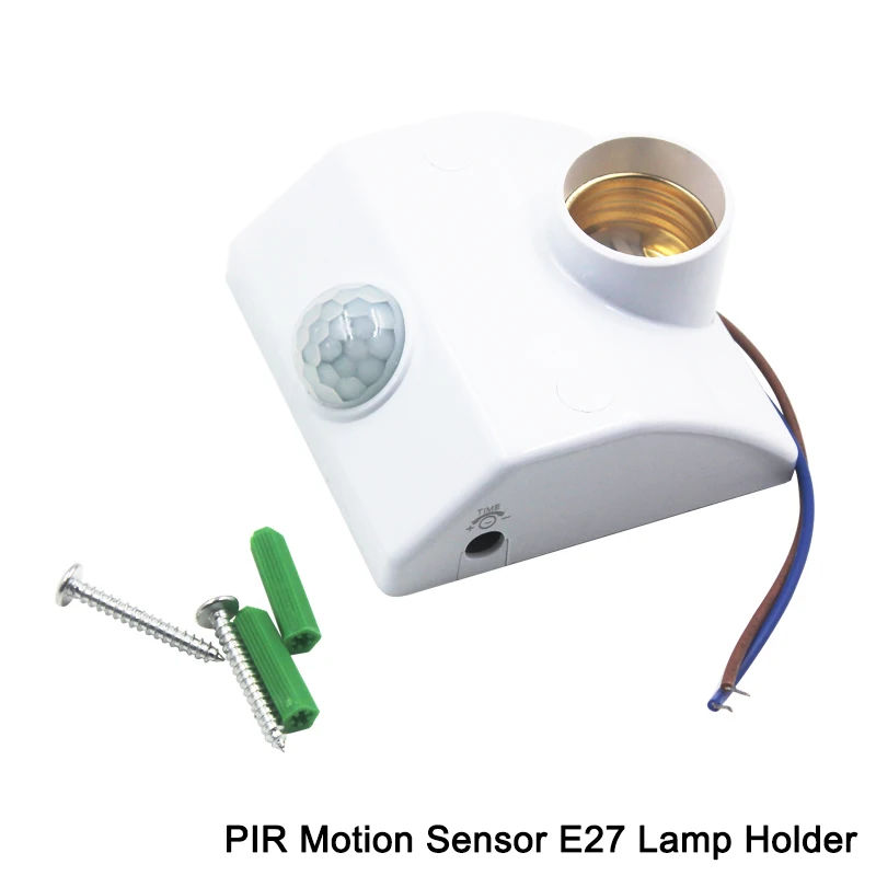 PIR E27 lamp holder 1 шт. ПИР регулируемый инфракрасный датчик движения 40 мм детектор человеческого тела задержка времени Регулируемый переключатель для светодиодный осветительный прибор - Цвет: PIR E27 lamp holder