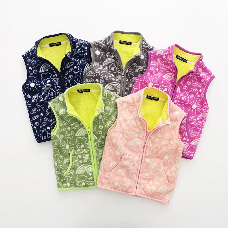 Флисовый жилет для девочек Новинка 2018 года сезон зима-осень теплые детские