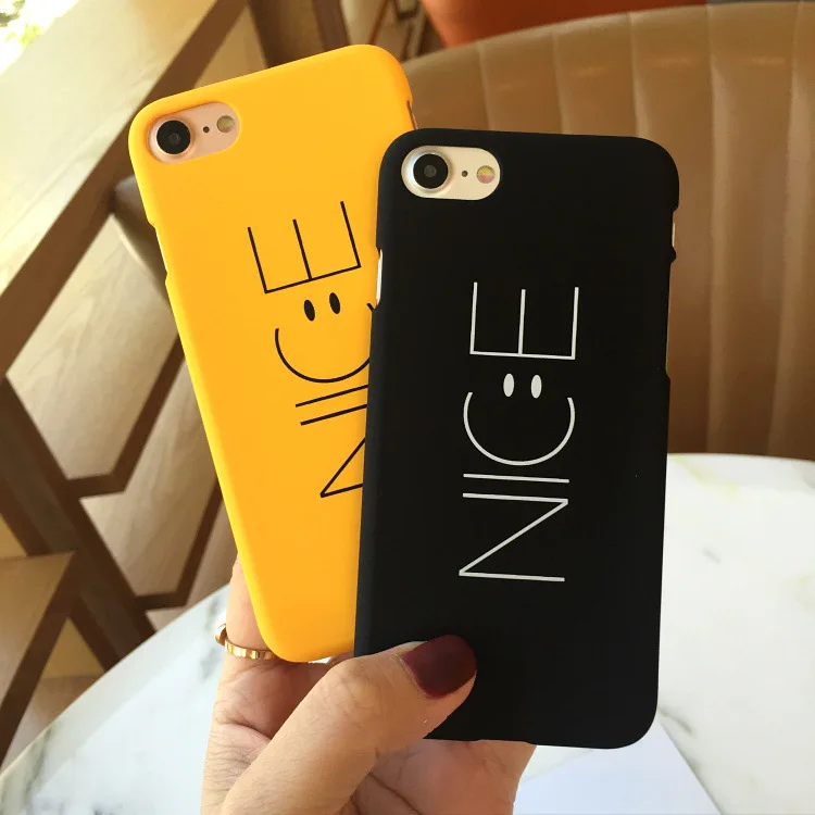 For iphone 5 5s se Case 7 8 6 S 6s Cover X XR XS Max Plus Hard Black Smile |