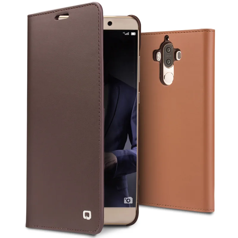 QIALINO Ультратонкий чехол из натуральной кожи для Huawei Ascend Mate 9 ручной работы Pro 5