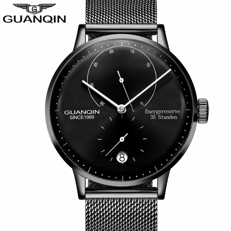 GUANQIN Luxury brand Watches Men Automatic mechanical Sapphire Waterproof Stainless steel Business hours Male Clock  Men Watches enlarge