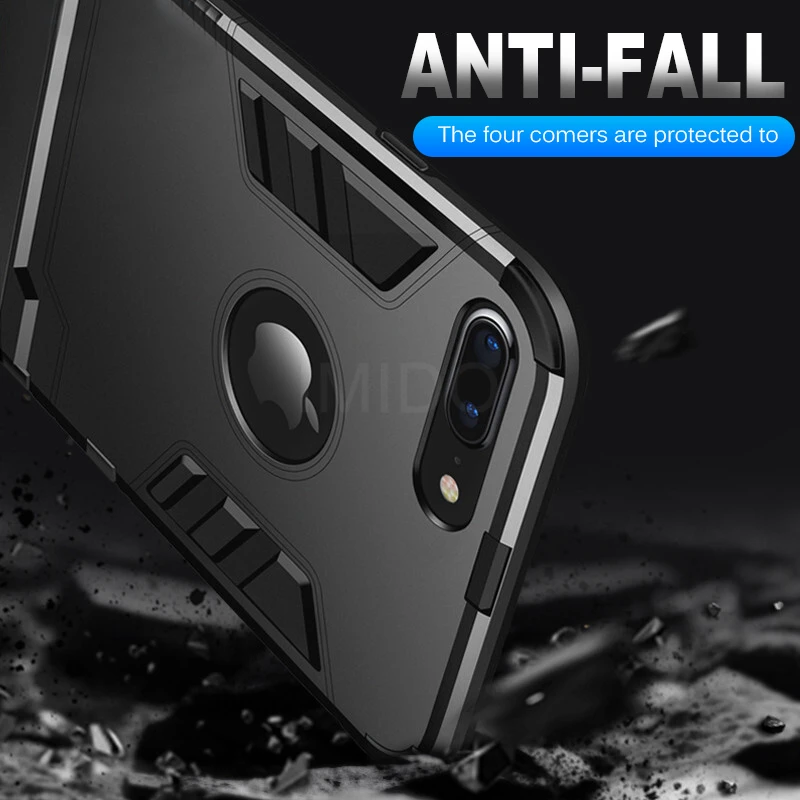 Luxury Armor Ring Soft Phone Case For IPhone 6 6s 7 8 Plus XR X XS Max Cover Shockproof | Мобильные телефоны и аксессуары