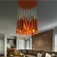 modern luxury novelty irregular wood bar combination led ceiling chandelier lamp home deco living room match chandelier light