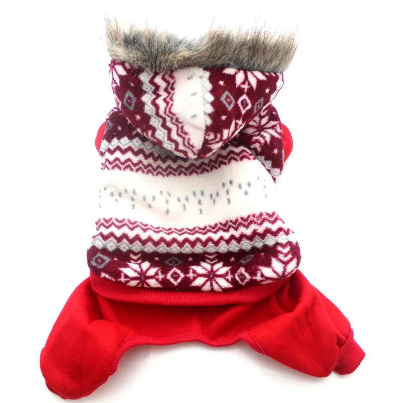 Свитер с капюшоном для собаки и питомца куртка щенка кошки хлопья снега одежда 4