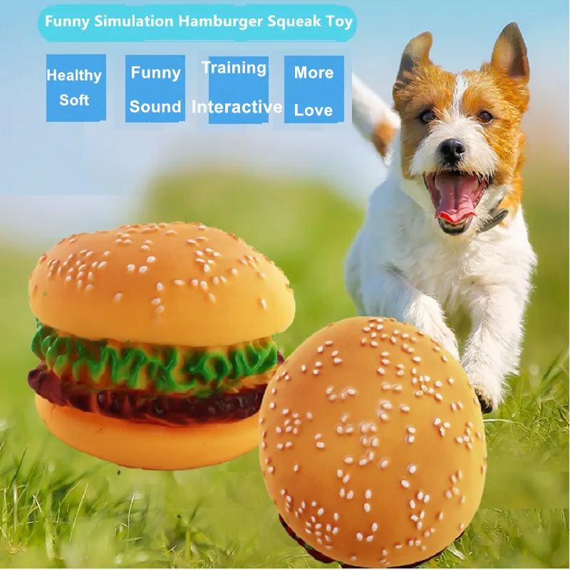 Искусственный гамбургер хот дог писк питомца кошка игрушка котенок имитация