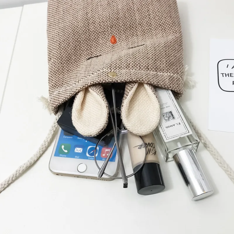 Новая Льняная сумка для девочек модная женская через плечо дорожная на шнурке