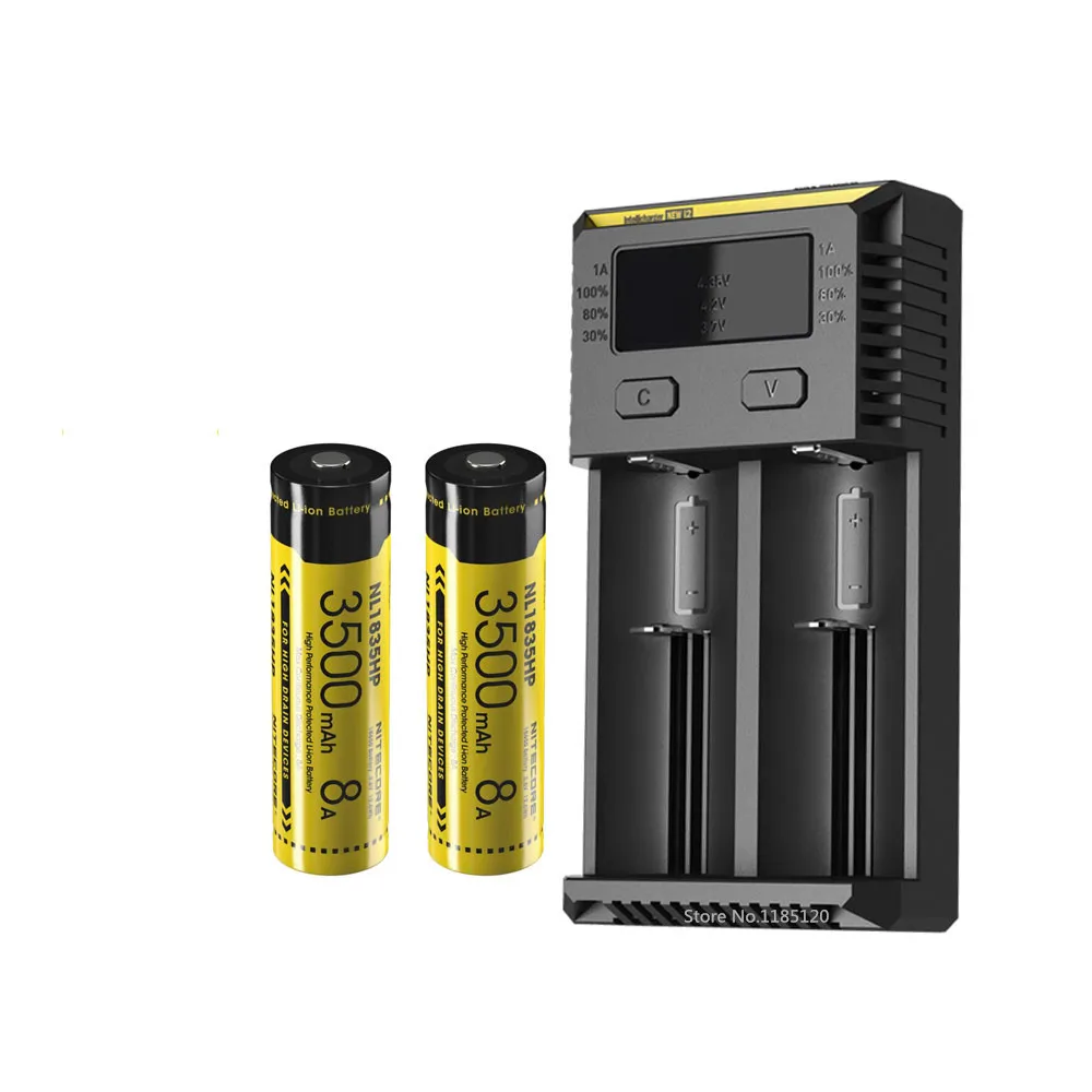 Новинка зарядное устройство NITECORE I2 умное с OLED экраном + 18650 8A 6 в Вт/ч литий ионная
