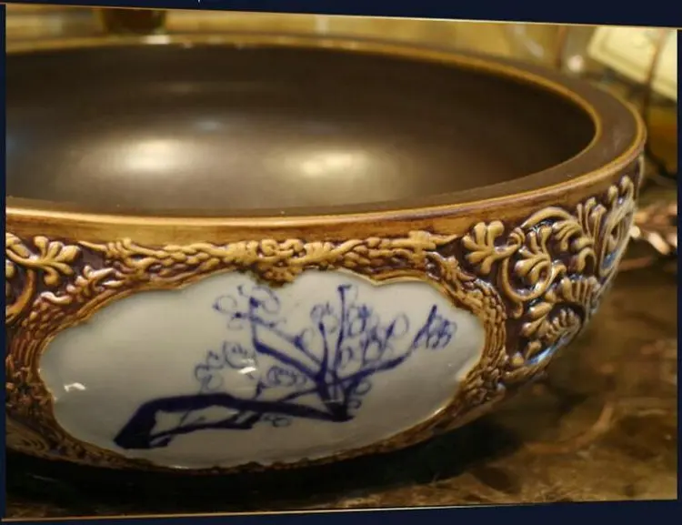 Ручная работа в европейском стиле форме цветка столешница для ванной комнаты