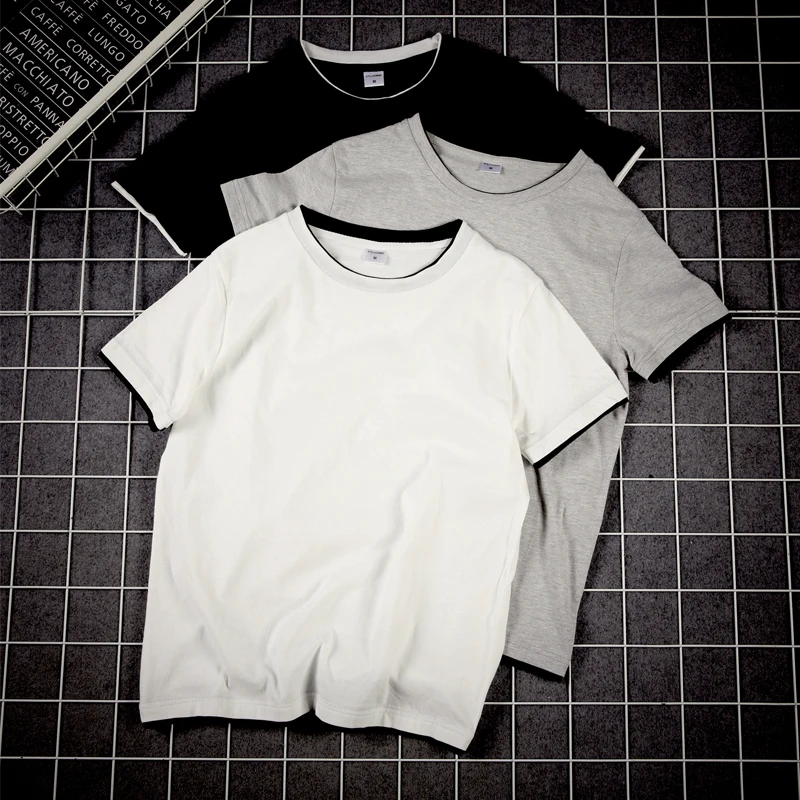 2017 летние оригинальный тонкий круглым вырезом хлопок сплошной Цвет большой