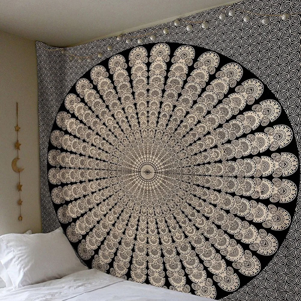 Индийская Мандала настенная ткань красный гобелен большое настенное одеяло tapiz в