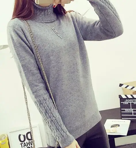 2019 Sweater Women New Style Autumn And Winter Thick Slim High Collar Solid Color women's Sweaters Pullovers Vestidos LXJ463 | Женская