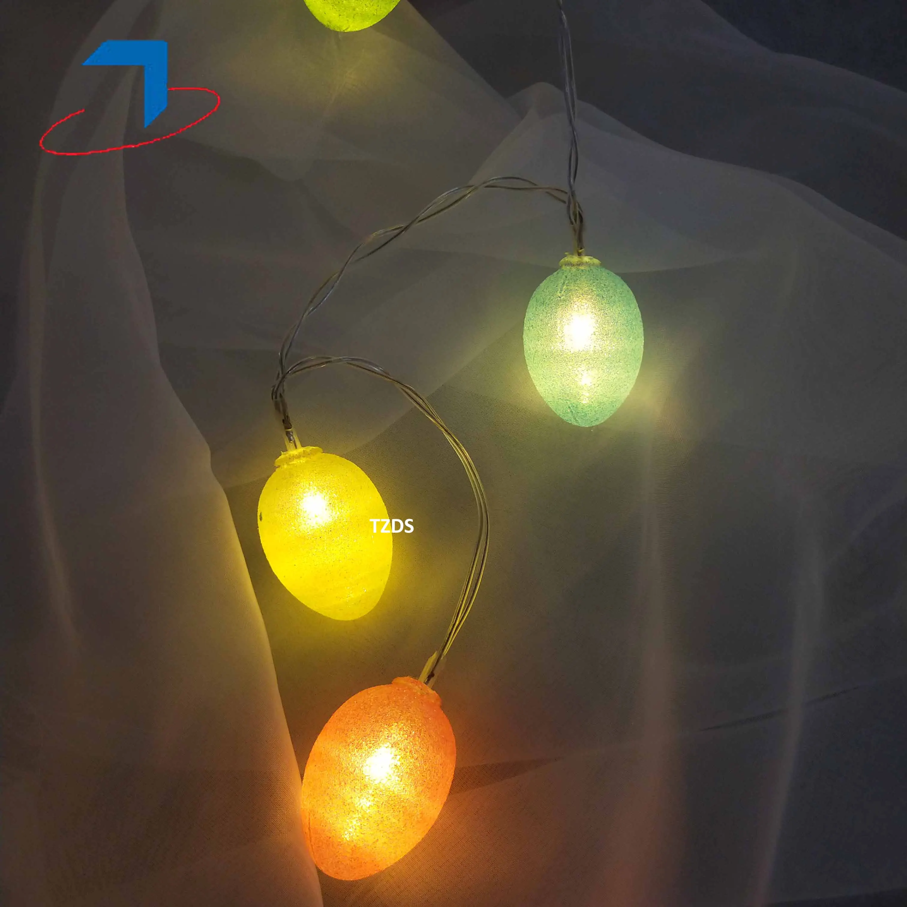 Пасхальное украшение LED теплый белый милый красочный яичная нить свет для