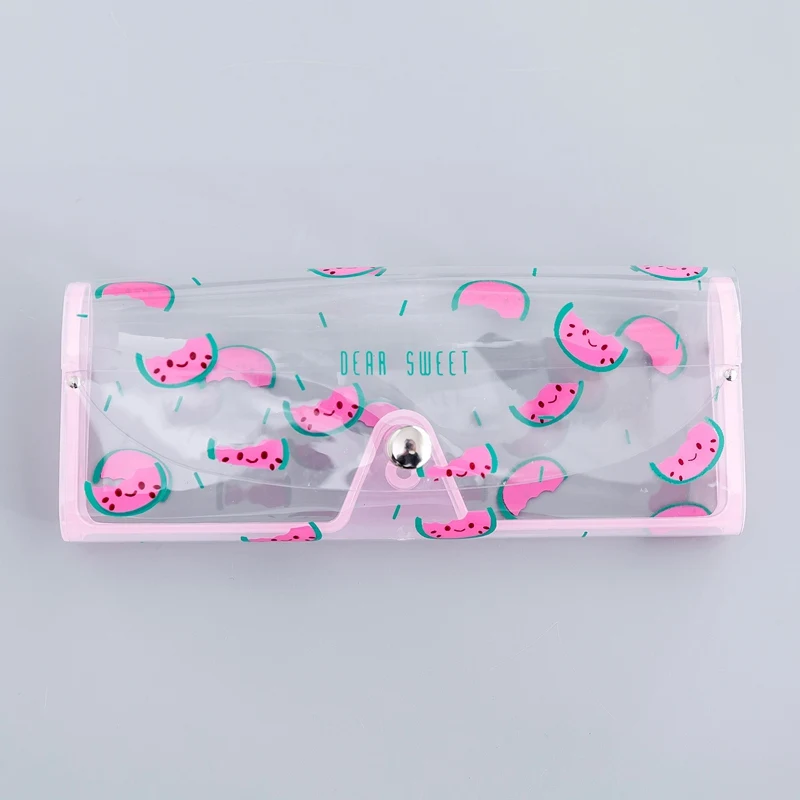 Pink Watermelon Футляры для очков, цветные футляры для очков 15*6 см, портативная прозрачная дешевая сумка, коробка для солнцезащитных очков, очки для чтения, близорукости - Цвет: Pink Watermelon