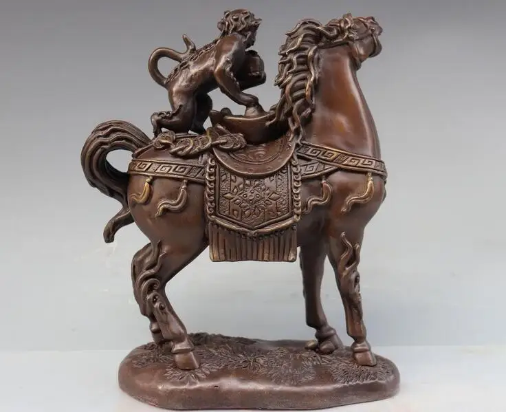 Китайская народная Статуэтка фэн-шуй 11 дюймов бронзовая статуэтка богатства из