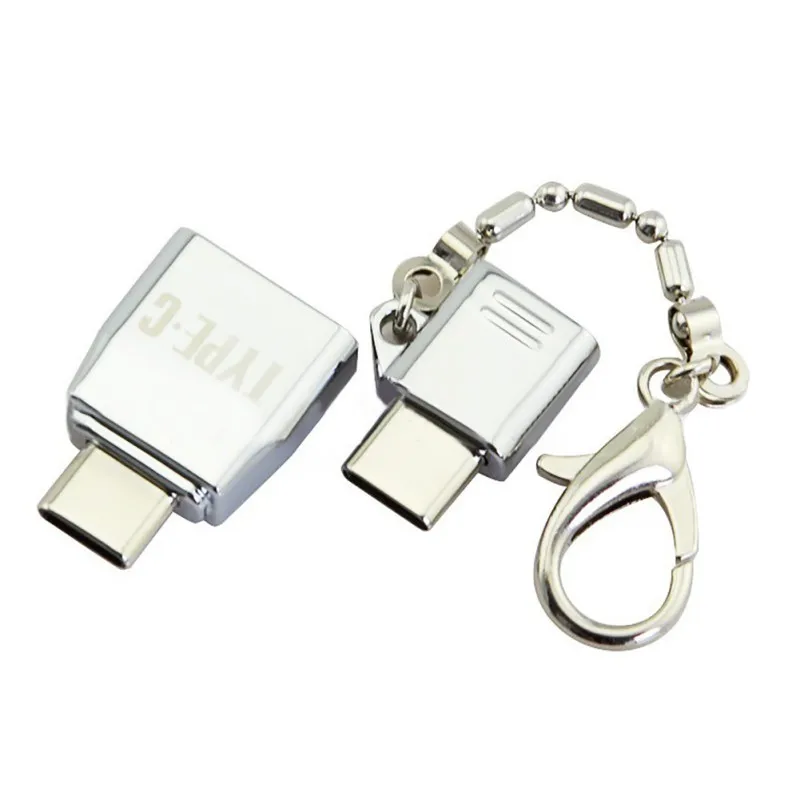 Адаптер для ключей из цинкового сплава переходник с Micro USB на Type C + Type-C OTG телефонов