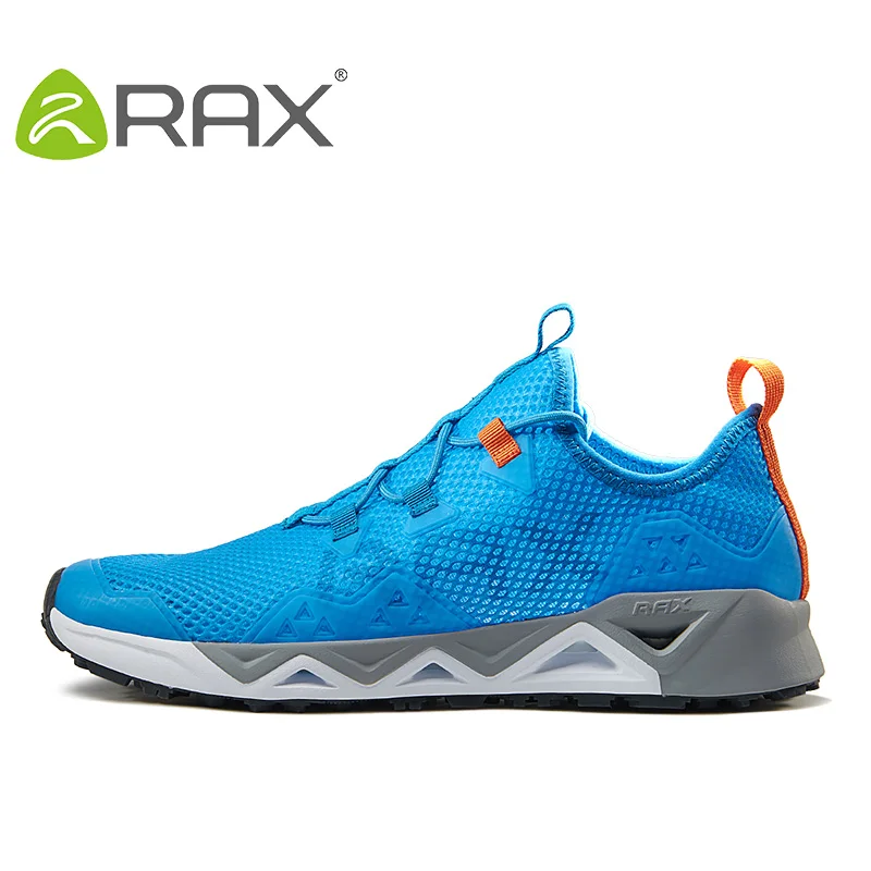light blue men RAX дышащие обувь для походов с сетчатыми вставками мужская летняя легкая обувь для трекинга мужские уличные Прогулочные кроссовки женские zapatos - Цвет: light blue men
