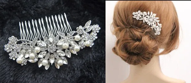 SLBRIDAL Великолепная арт-деко Винтаж свадебный гребень волос свадебный гребень для волос жемчугом свадебные аксессуары для волос, головные уборы Для женщин ювелирные изделия