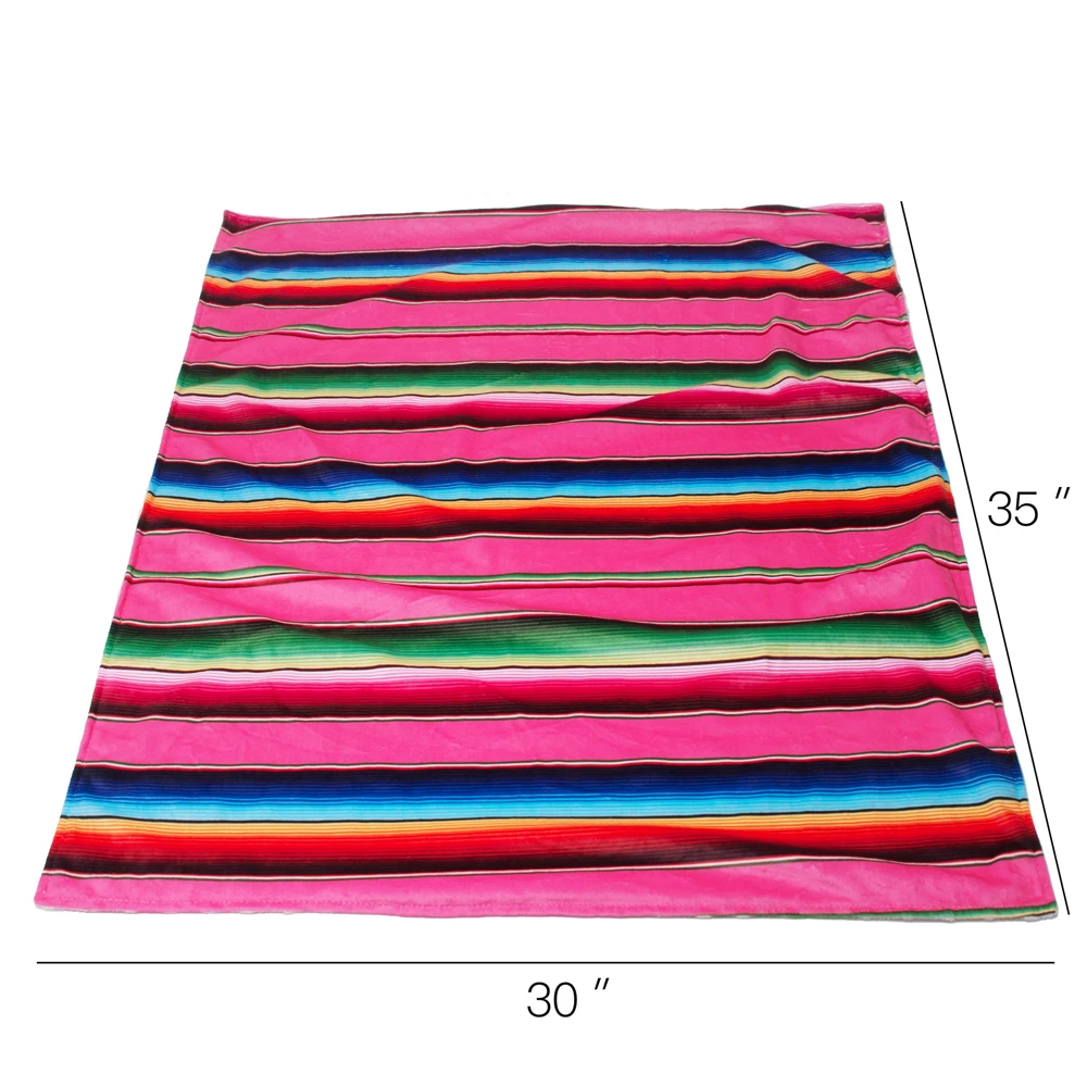 

70cm*90cm Rainbow Serape Minky Blanket Wholesale Blanks Stripes Baby Cover Soft Toddler Blanket Gift for Baby DOM1061131