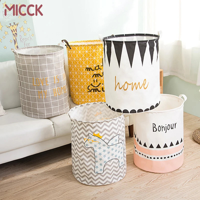 MICCK большая корзина для хранения белья корзина для хранения Складная игрушка греться Дети Водонепроницаемый Органайзер грязная одежда хлопок белье бочонки для мелочей