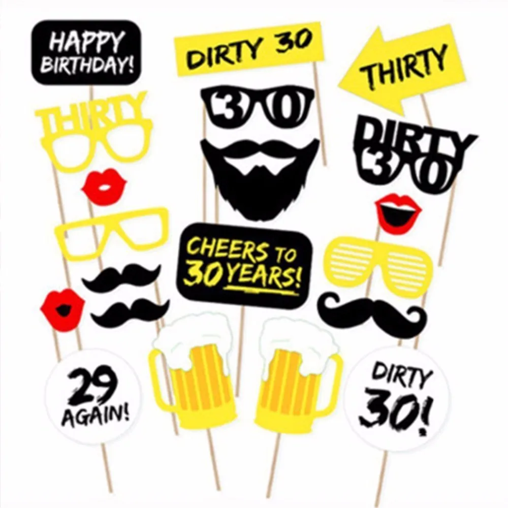 Yoriwoo взрослых 30TH на день рождения Photo Booth Реквизит счастливые 30 лет День украшения