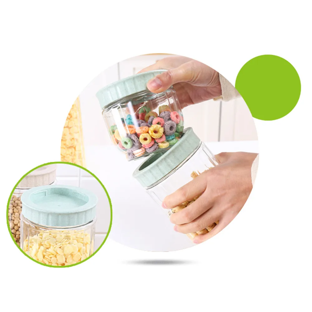 Творческий Кухня хранения бутылки для сыпучих продуктов банки с крышкой для специй сахар Чай Кофе Пластик контейнер получать Органайзер может