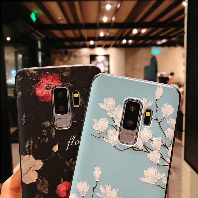 Сексуальный цветочный узор мягкий ТПУ чехол для телефона Samsung Galaxy S8 S9 плюс S9Plus Note 9