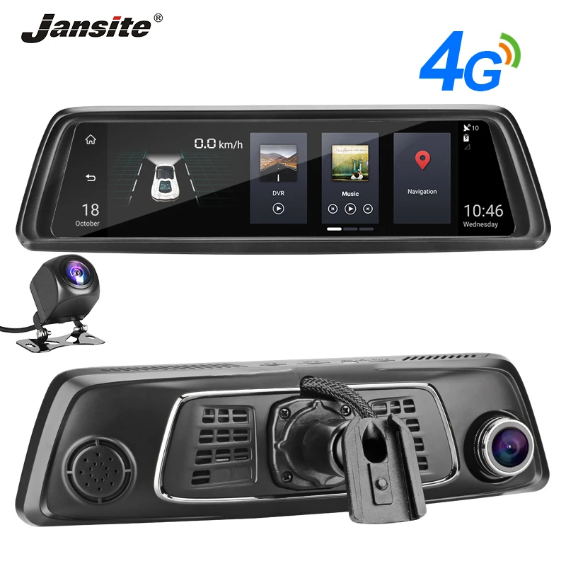 Jansite 10 дюймов FHD ips сенсорный экран 4G Автомобильный видеорегистратор Android5.1