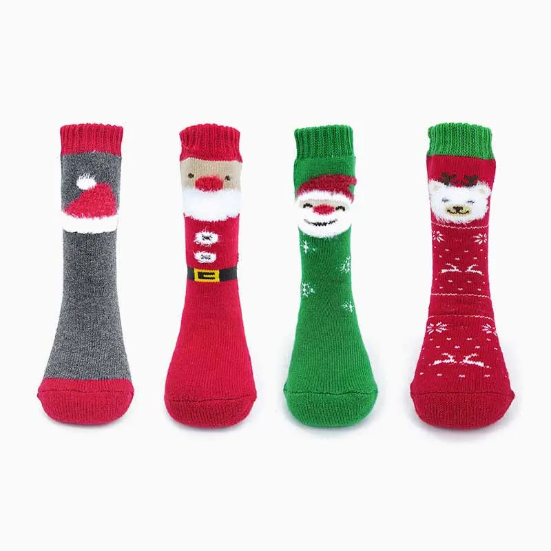 2 пары осенне-зимних рождественских коротких носков хлопковые Прямые Носки с