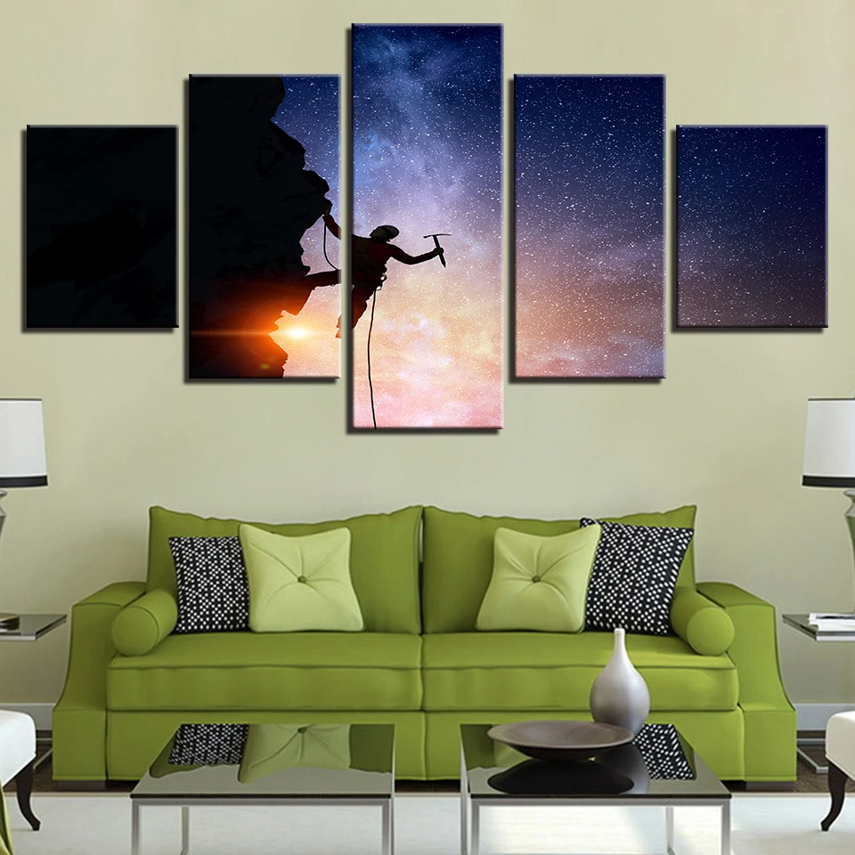 Пейзаж небо облако звезда горная река воздушный шар 5 шт. настенные картины для