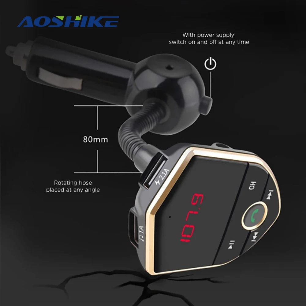 AOSHIKE Автомобильный Bluetooth музыкальный MP3-плеер Новый fm-передатчик автомобильное