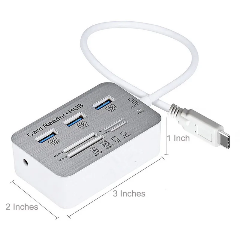 BinFul USB C концентраторы 3 0 многофункциональные Type-C с портами MS/M2/ SD/TF кардридер все в