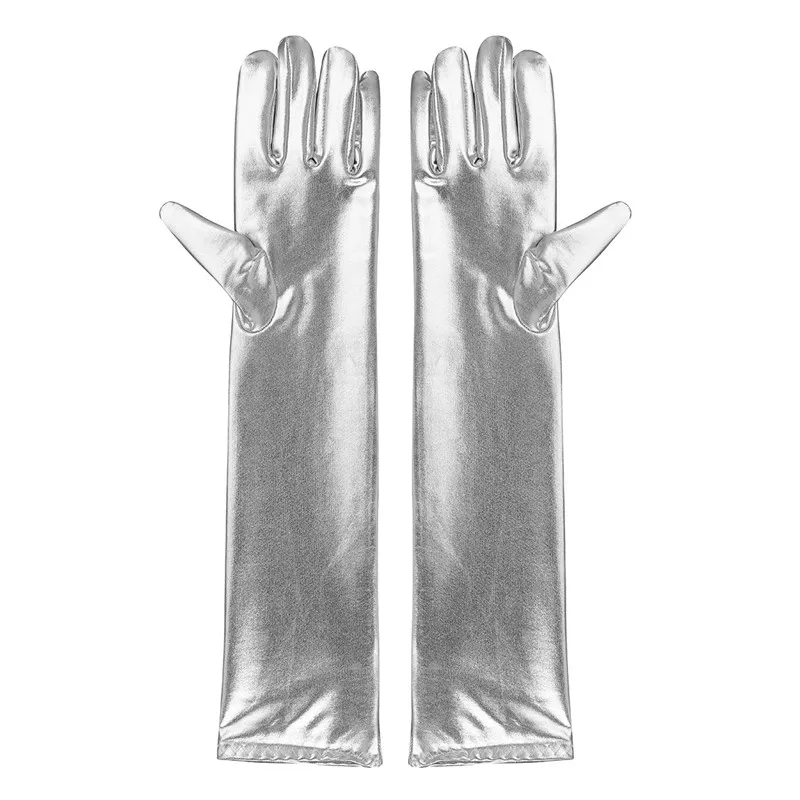 1 пара длинные перчатки для женщин и взрослых с металлическим блеском винтажные