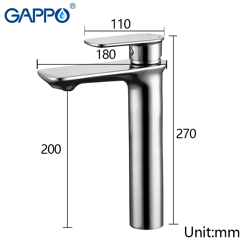 Смесители для раковины GAPPO высокий кран ванной комнаты смеситель горячей и