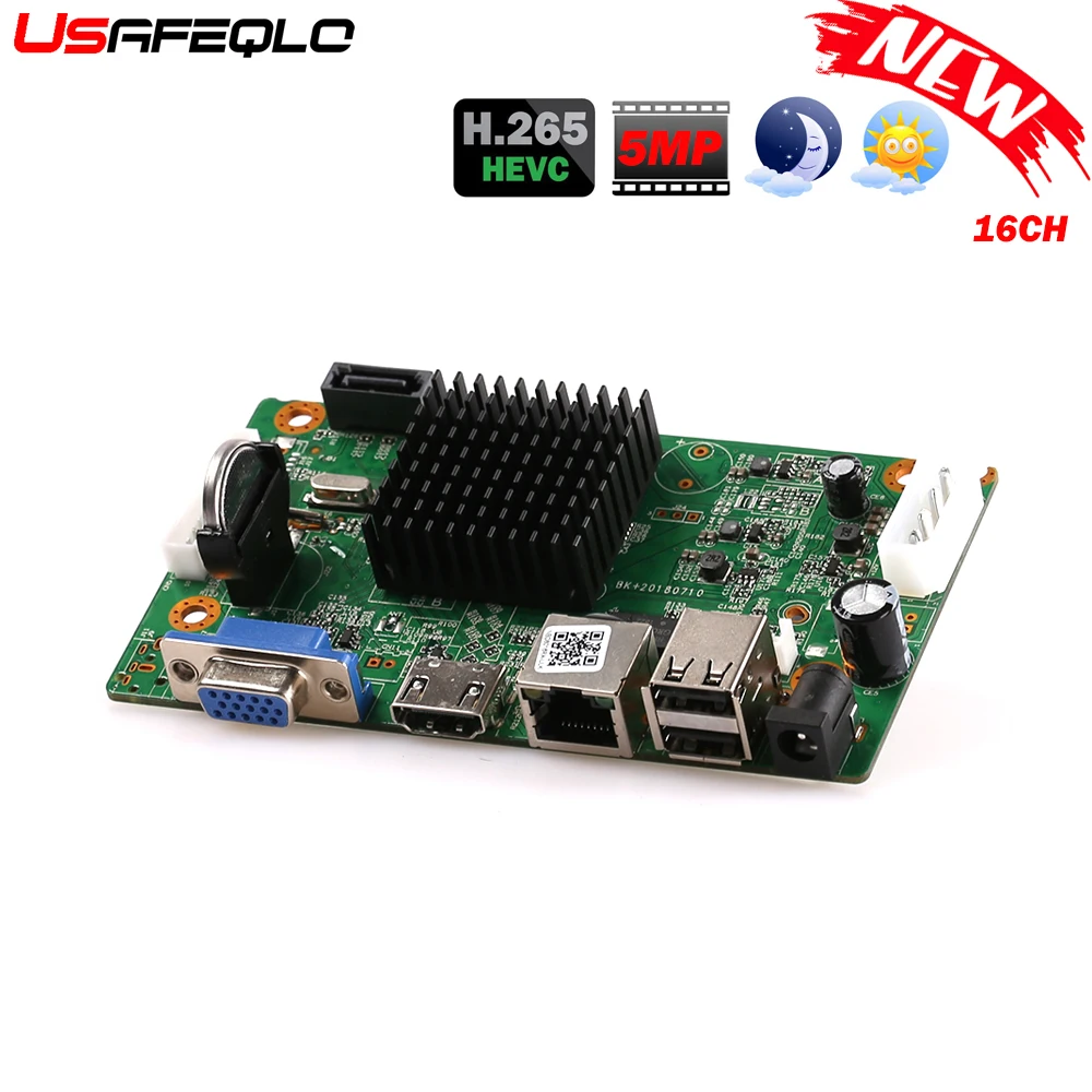 H265/H264 16CH* 5MP NVR сетевой цифровой видео регистратор 1 SATA кабель обнаружения движения P2P CMS XMEYE безопасности