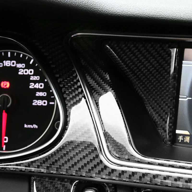 100% отделка карбонового волокна для центра GPS приборной рамы Audi A4 B8 13-2016 |