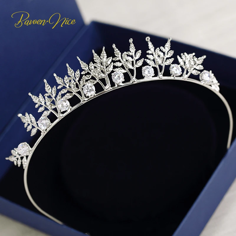 Элегантный Королевский невесты принцесса листья тиара корона Queen Кристалл