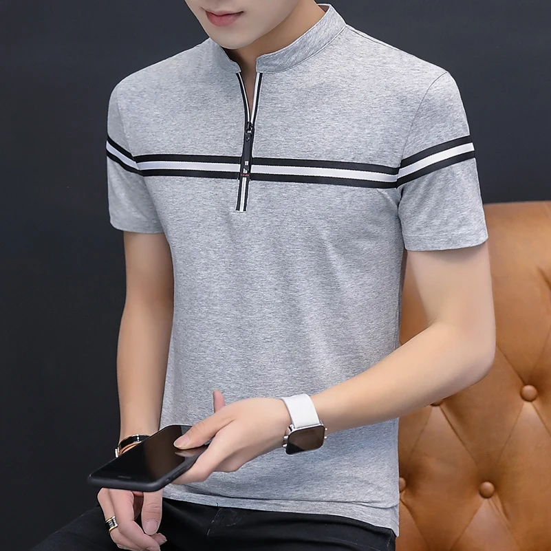 Мужская футболка с коротким рукавом IFRICH Повседневная Деловая черного цвета в