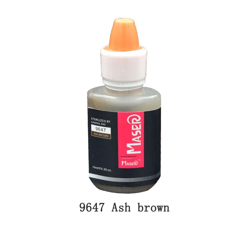 9647 Ash brown Постоянный Макияж Чернила для тату дополнительно пигмент Цвет 10 мл для татуировки бровей Подводка для глаз губ Make Up смешанный цвет Книги по искусству Татуировка Поставки татуаж пигмент тату пигмент краска для тату - Цвет: 9647 Ash brown