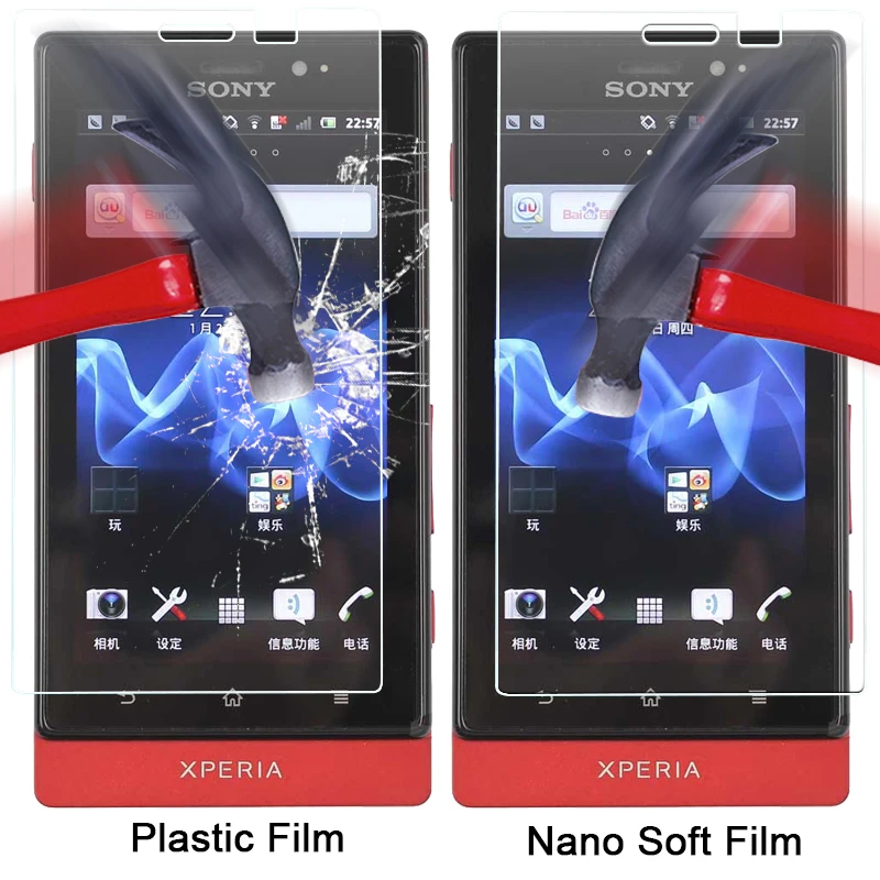 Anti-shatter Screen Protector Film For Sony Xperia Sola MT27i 3.7&quot Explosion-proof Nano Soft With Retail Package Strong | Мобильные