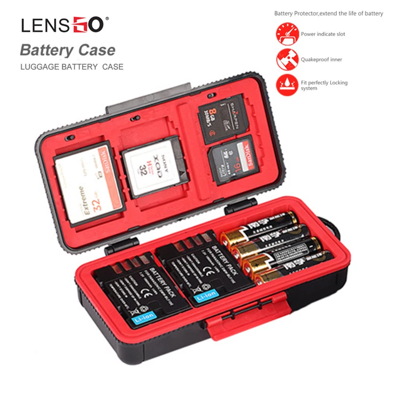 

LXH Camera Waterproof Battery Box For Canon LP-E6 LP-E17 Sony NP-FZ100 NP-FW50 Nikon EN-EL15 Battery Case SD CF Memory card case