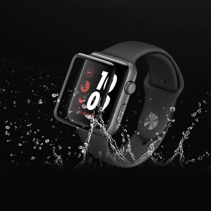 5D изогнутая поверхность 9H пленка из закаленного стекла для Apple watch 38 мм 42 мм экран с мягкими краями протектор для Apple watch Series 1 2 3 пленка