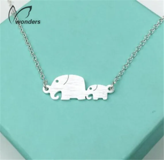 Dianshangkaituozhe Мама И Сын Слон Ожерелья Для Женщин Подвески Baby Shower Collier 2016 День